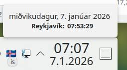 Clock isn't clocking but hover popup does.